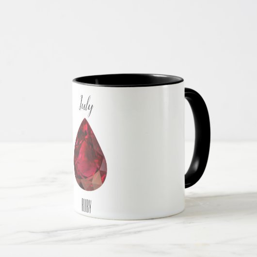 Roter Kaffee Tasse Ruby Gemstone Juli Birthstone (VorderseiteRechts)