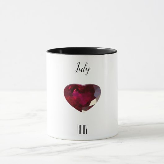 Roter Kaffee Tasse Ruby Gemstone Juli Birthstone (Zentrum)
