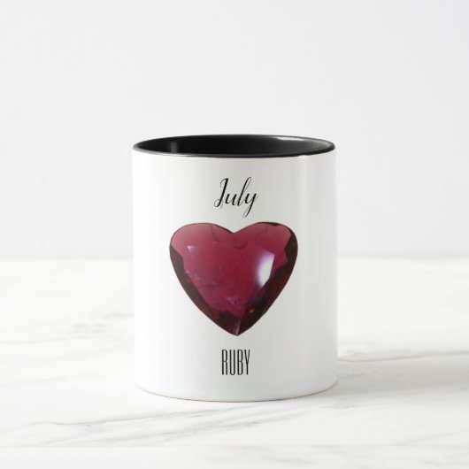 Roter Kaffee Tasse Ruby Gemstone Juli Birthstone (Zentrum)