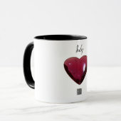 Roter Kaffee Tasse Ruby Gemstone Juli Birthstone (Vorderseite Links)