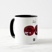 Roter Kaffee Tasse Ruby Gemstone Juli Birthstone (Vorderseite Links)