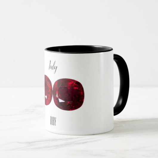 Roter Kaffee Tasse Ruby Gemstone Juli Birthstone (VorderseiteRechts)