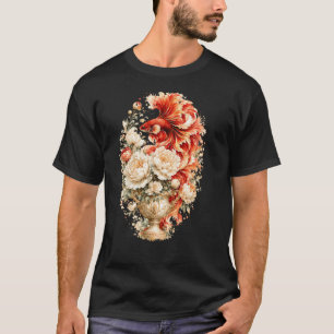 Roter Kampffisch Wasserfarbe, Blumenvase Siamesisc T-Shirt