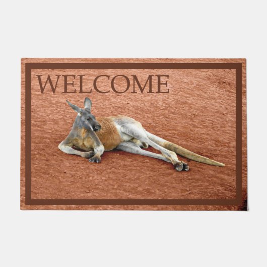 Roter Kangaroo Buck - Willkommen Fußmatte (Vorderseite)