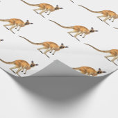 Roter Känguru in der Seitenansicht Geschenkpapier (Ecke)