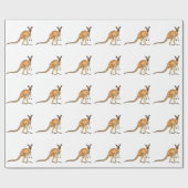 Roter Känguru in der Seitenansicht Geschenkpapier (Flach)