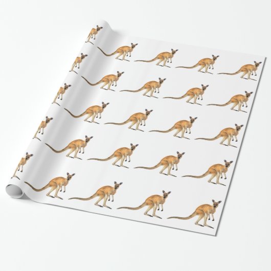 Roter Känguru in der Seitenansicht Geschenkpapier (Ungerollt)