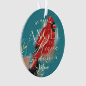 Roter Kardinal Angel im Foto zur Erinnerung an die Ornament (Vorderseite)