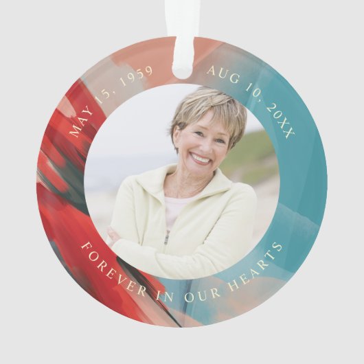 Roter Kardinal Angel im Foto zur Erinnerung an die Ornament (Rückseite)