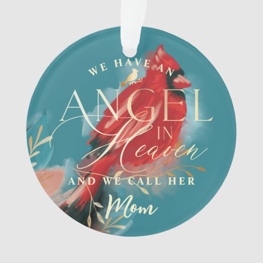 Roter Kardinal Angel im Foto zur Erinnerung an die Ornament (Vorderseite)