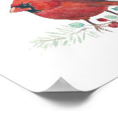 Roter Kardinal Aquarell Kunst drucken Poster (Ecke)