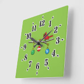 Roter Kardinal auf der Zweigniederlassung der Weih Quadratische Wanduhr (Winkel)