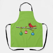 Roter Kardinal auf der Zweigniederlassung der Weih Schürze (Vorderseite)