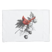 Roter Kardinal auf der Zweigstelle Schwarz/Weiß Kissenbezug (Vorderseite-Rechts)