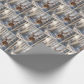 Roter Kardinal auf einem Hirschgefecht Geschenkpapier (Ecke)