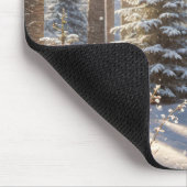 Roter Kardinal auf einem Hirschgefecht Mousepad (Ecke)