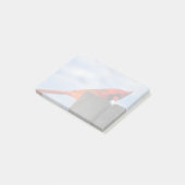 Roter Kardinal auf Holzstumpf Post-it Klebezettel (angewinkelt)