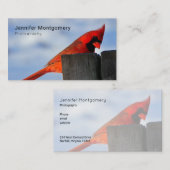 Roter Kardinal auf Holzstumpf Visitenkarte (Vorne/Hinten)