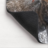 Roter Kardinal auf schneebedecktem Elchgeweih Mousepad (Ecke)
