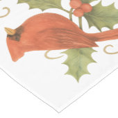 Roter Kardinal auf Winter Holly & Mistletoe Kurzer Tischläufer (Ecke)