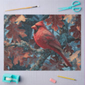 Roter Kardinal auf Zweig Seidenpapier (Basteln)