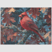 Roter Kardinal auf Zweig Seidenpapier (Vorderseite)