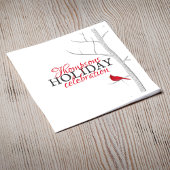 Roter Kardinal Birch Tree Einfache Winterferien Serviette