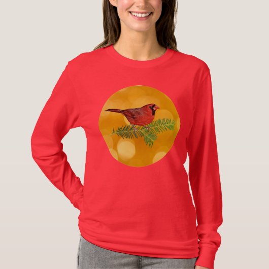 Roter Kardinal Bird Art Shirt (Vorderseite)