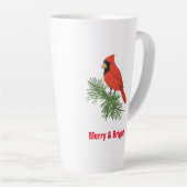 Roter Kardinal Bird auf Pine Tree Milchtasse (Rechte Ecke)