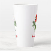 Roter Kardinal Bird auf Pine Tree Milchtasse (Vorderseite)
