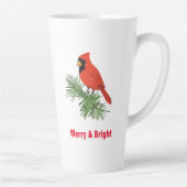 Roter Kardinal Bird auf Pine Tree Milchtasse (Rechts)