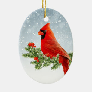 Roter Kardinal Bird Frohe Weihnachtsschmuck