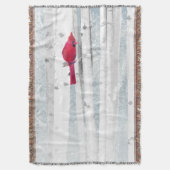 Roter Kardinal Bird in schönem, schneebedecktem Bi Decke (Vorderseite Vertikal)