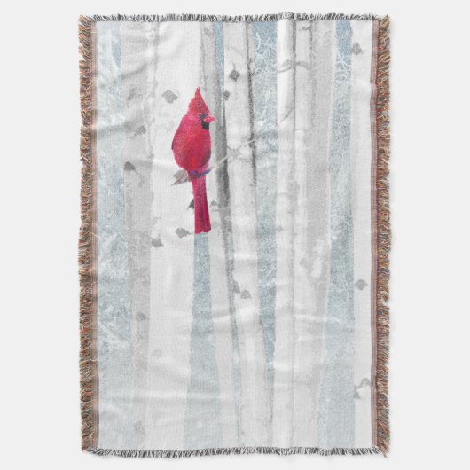 Roter Kardinal Bird in schönem, schneebedecktem Bi Decke (Vorderseite Vertikal)