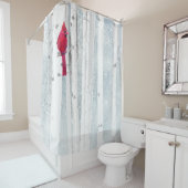 Roter Kardinal Bird in schönem, schneebedecktem Bi Duschvorhang (Beispiel)