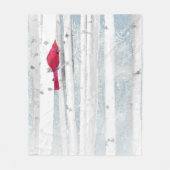Roter Kardinal Bird in schönem, schneebedecktem Bi Fleecedecke (Vorderseite)