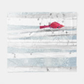 Roter Kardinal Bird in schönem, schneebedecktem Bi Fleecedecke (Vorderseite (Horizontal))