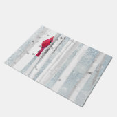 Roter Kardinal Bird in schönem, schneebedecktem Bi Fußmatte (Schrägansicht)