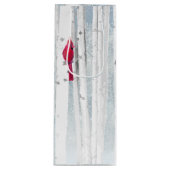 Roter Kardinal Bird in schönem, schneebedecktem Bi Geschenktüte Für Weinflaschen (Vorderseite)