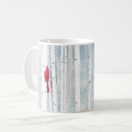Roter Kardinal Bird in schönem, schneebedecktem Bi Kaffeetasse