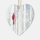 Roter Kardinal Bird in schönem, schneebedecktem Bi Keramik Ornament (Links)