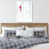 Roter Kardinal Bird in schönem, schneebedecktem Bi Leinwanddruck (Insitu (Schlafzimmer))