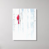 Roter Kardinal Bird in schönem, schneebedecktem Bi Leinwanddruck (Vorderseite)