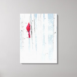 Roter Kardinal Bird in schönem, schneebedecktem Bi Leinwanddruck