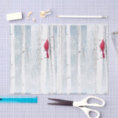 Roter Kardinal Bird in schönem, schneebedecktem Bi Seidenpapier (Handwerk)