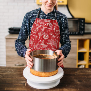 Roter Kardinal Bird, Pine and Winter Berries Schürze