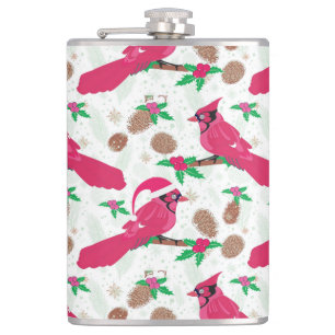 Roter Kardinal Bird santa Flachmann