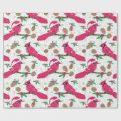Roter Kardinal Bird santa Geschenkpapier (Flach)