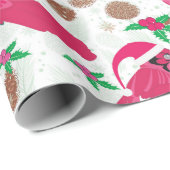 Roter Kardinal Bird santa Geschenkpapier (Rolleneckpunkt)