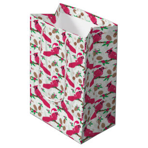 Roter Kardinal Bird Santa Mittlere Geschenktüte